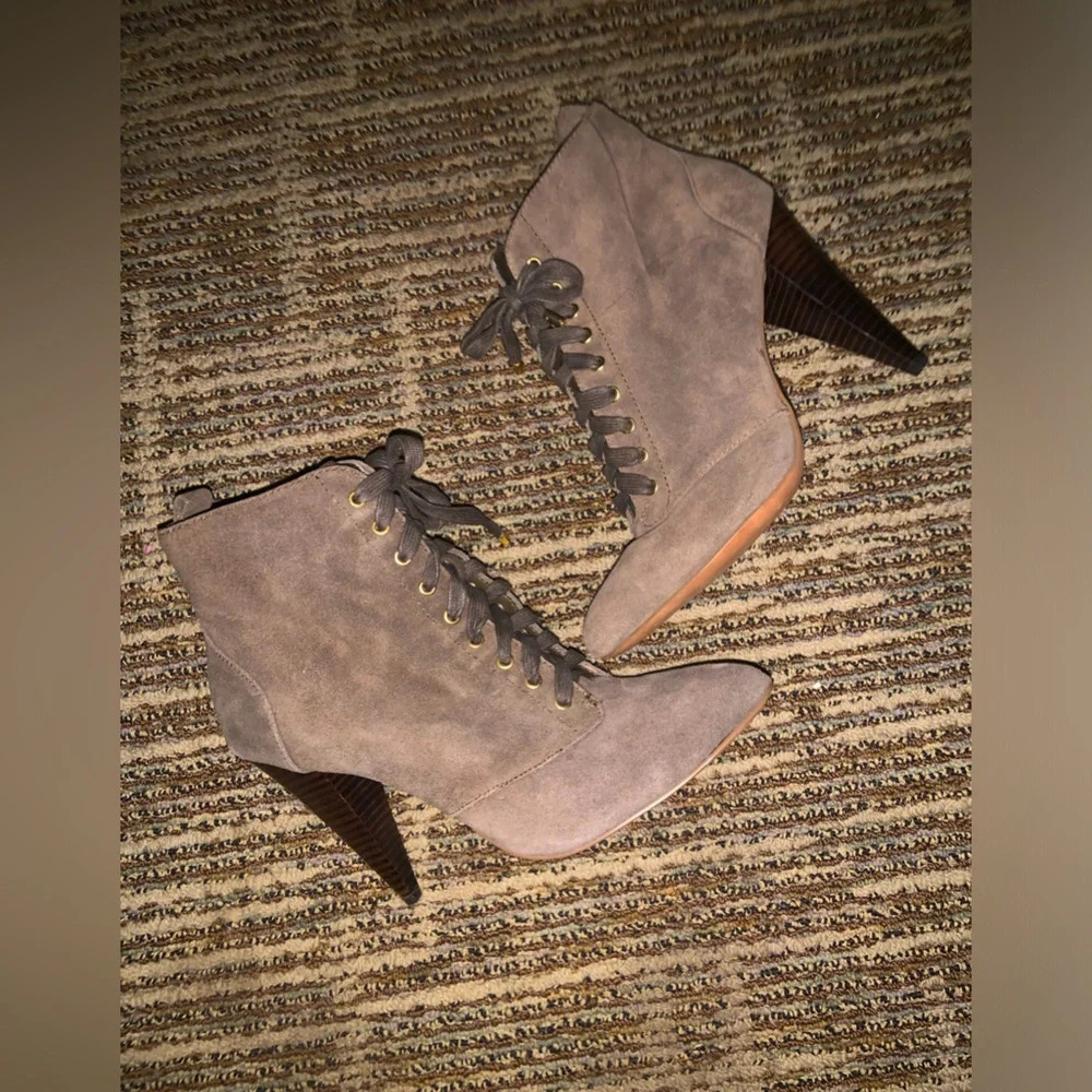 Y2k indie Sleeze Betsey Johnson booties green lace up designer vintage $300